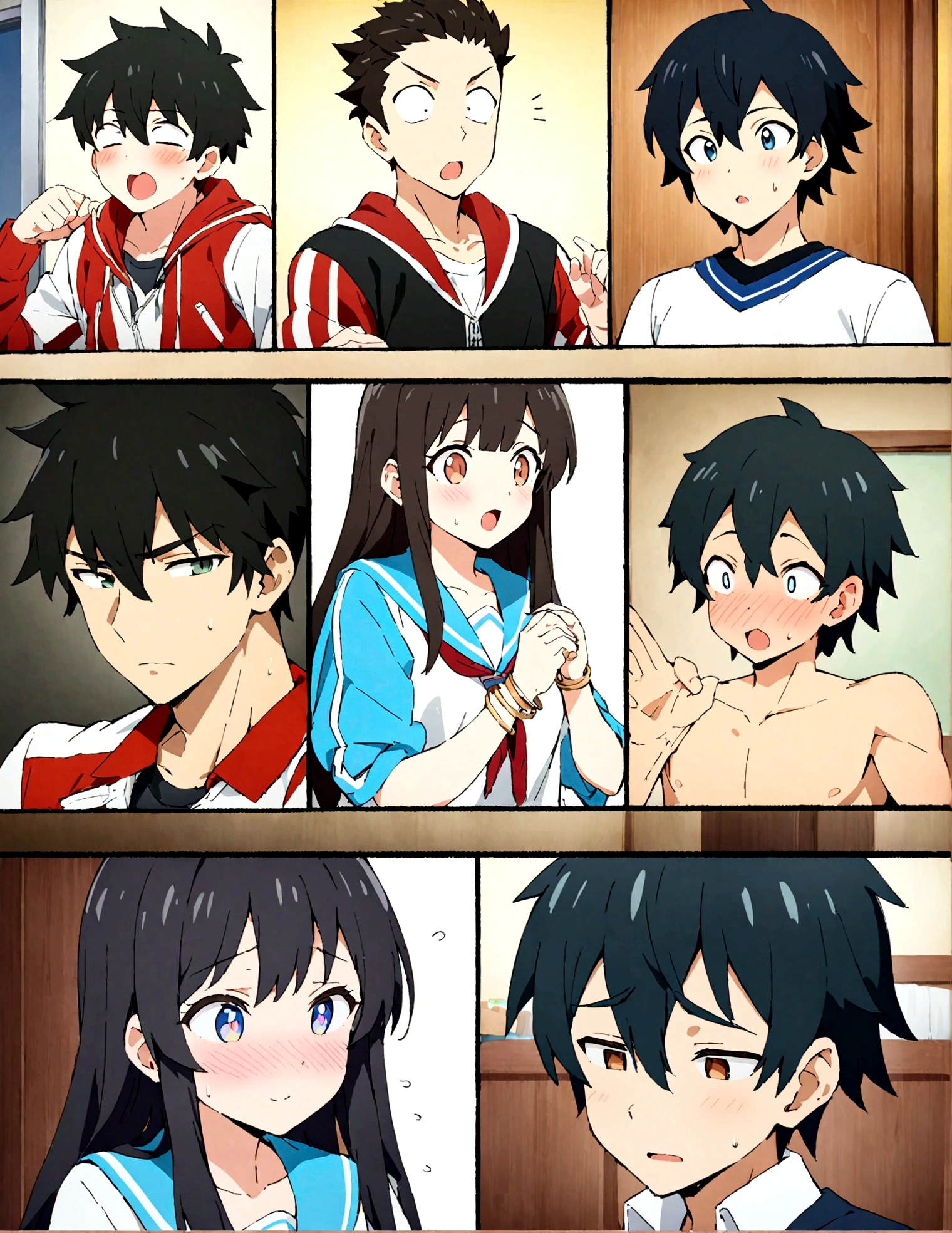 Mass brainwashing,,,boys,,,,,,boys,,,,,,The cool male protagonist gets raped by boys,,,,Unnaturally bright eyes,blush,,Black Hair,When she first moved into the dorm, she had a refreshing, cheerful personality and was pure and innocent.,,,,,,Male Focus,,,,A rich expression,,Brainwashed Luck,,bracelet,Roughly-dressed clothes,,,,The male protagonist is being brainwashed into becoming a potential homosexual.,,,,,Athletic Department Boys&#39; Dormitory,,,,,,Junior and senior high school,creation,high resolution,4k,8k,quasi-masterpiece,highest quality,Anime Style,,Makoto Shinkai Style,,Cel animation art,,,,,