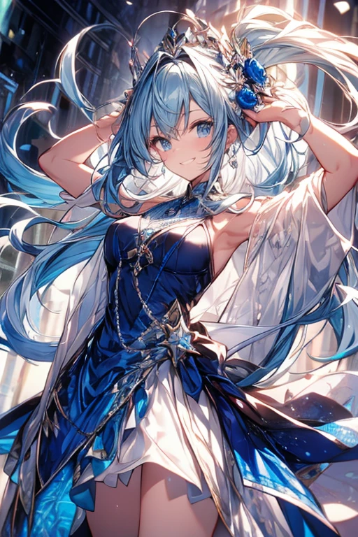 blue white contrast colored detailed eyes 1:1, smiling