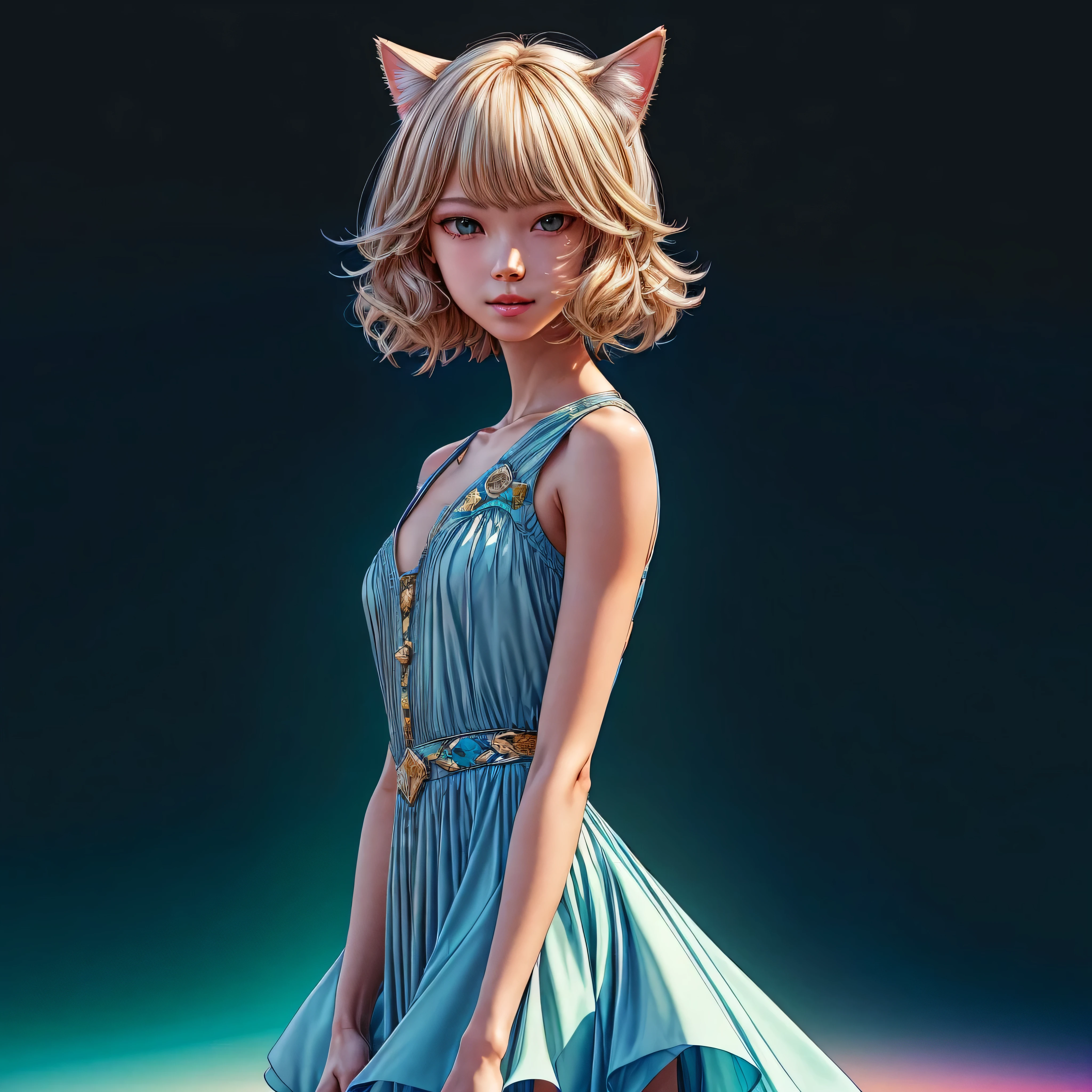 Colorful hair and colorful dress in anime ((cat-eared 1girl)),   pastel vivid, rossdraws cartoon vivid, anime style 4k, beautiful anime portrait, artgerm colorful!!!、! dream art germ, beautiful anime, cat ear 1girl, anime style digital art, anime art wallpaper 4k, anime art wallpaper 4k, digital anime art, highly detailed art germ, ,  full body, sitting in her office, white hair, front view, smirking,1girl, colerful lighting, deedlit, Blond long Hair, looking at viewer, cute, Portrait, Ultra Professional PhotoRealistic ((epic Gorgeous Deedlit UnrealEngine5 epic tmasterpiece, ultra high-quality, ultra high-details, ultra sharp-focus, max ultra-high-resolution max XT3 max ultra-high-definition, vibrant DSLR vivid color)), colorful lighting, cinematic_sunlight, reflection, saturate, Raw, nsfw,varies multi etc. --v 6 --s 1000 --c 20 --q 5 --chaos 100