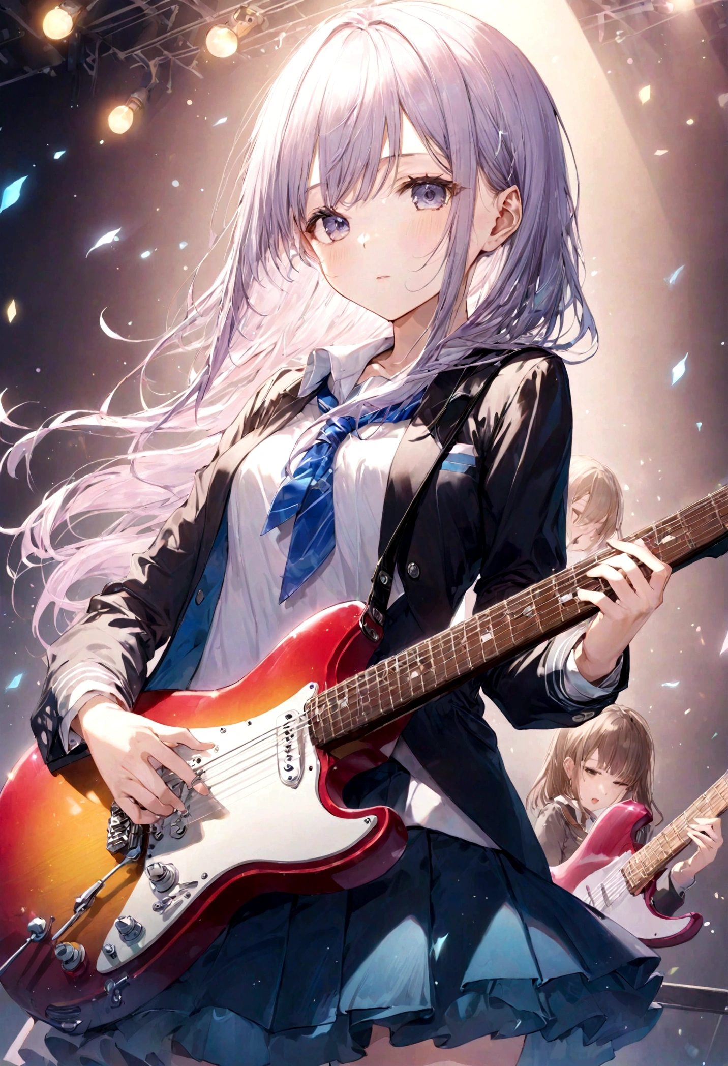 high school girl、Light Music Club、Electric guitar、vocal