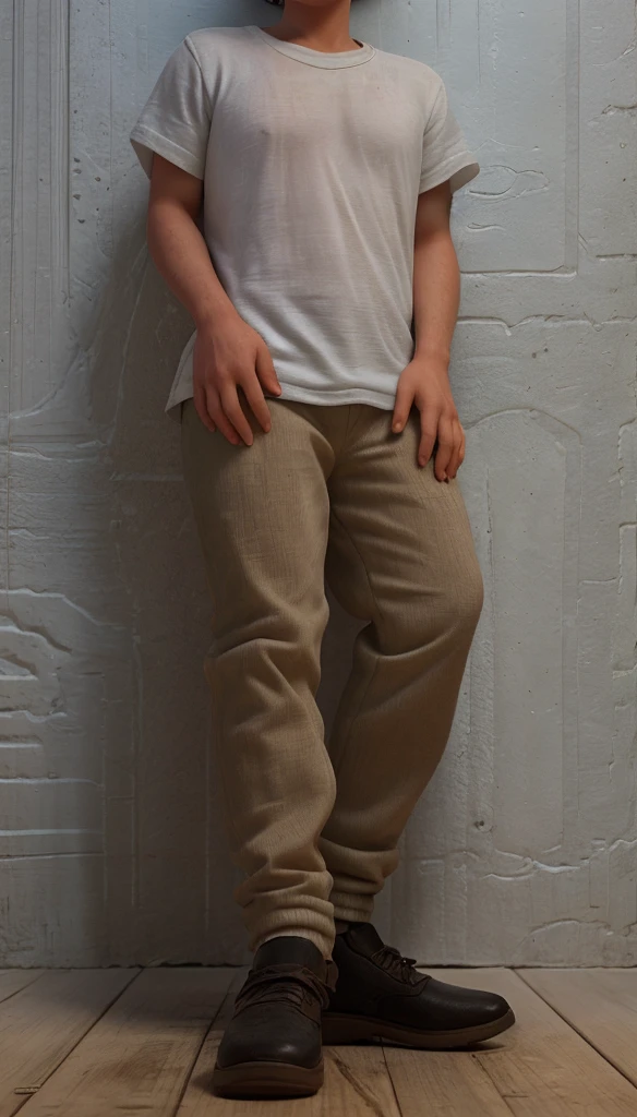 Treatment, solo boy in casual outfit school background, boy standing looking at camera and smiling, wall with alphabet