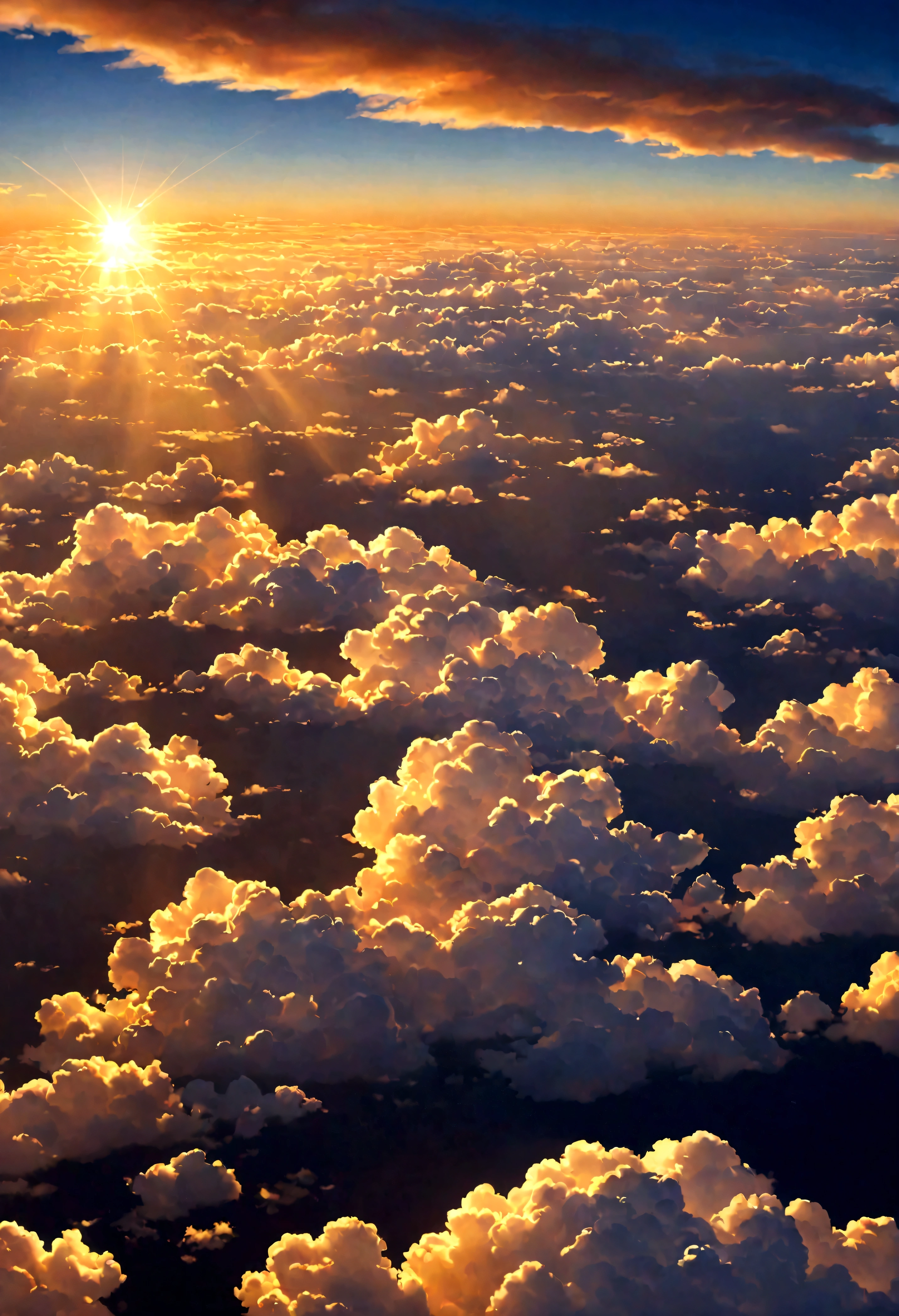 a picture taken from a plane of a sunset with clouds, among heavenly sunlit clouds, heavenly clouds, amazing sky, sunset in the clouds, golden clouds, stunning sky, magnificient clouds, breathtaking clouds, glowing clouds, sunset clouds, heaven on earth, golden heavenly lights, heaven!!!!!!!!, heavenly atmosphere, heavenly glow, heavenly landscape, heavenly light, gorgeous clouds