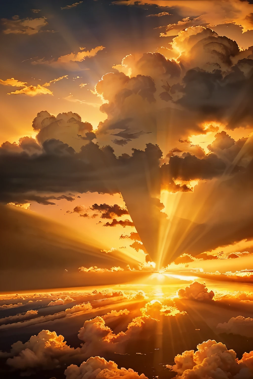 a picture taken from a plane of a sunset with clouds, among heavenly sunlit clouds, heavenly clouds, amazing sky, sunset in the clouds, golden clouds, stunning sky, magnificient clouds, breathtaking clouds, glowing clouds, sunset clouds, heaven on earth, golden heavenly lights, heaven!!!!!!!!, heavenly atmosphere, heavenly glow, heavenly landscape, heavenly light, gorgeous clouds