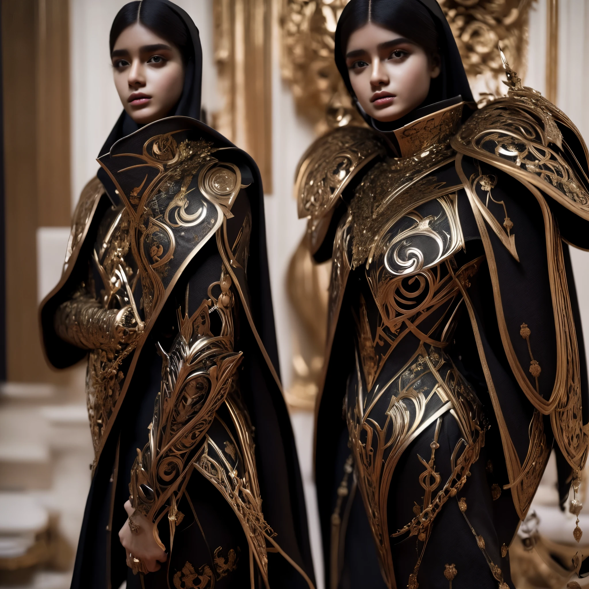 Modern-day knight but with devilish ornaments, satu karakter saja, kaki robot, tangan yang menyatu dengan senjata berkaliber sedang 