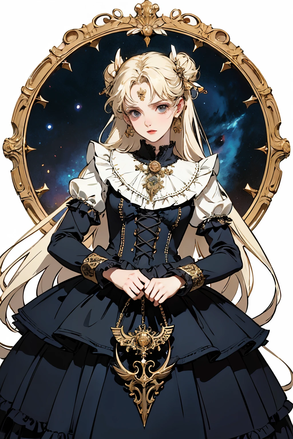 ((best quality)), ((masterpiece)), (detailed), perfect face ((best quality)), ((masterpiece)), (detailed), blank white background, plain background, white background, Bloodborne inspired, occult aesthetic, occult, detailed and intricate steampunk and detailed gothic, (zentangle, mandala, tangle, entangle), NSFW, torn clothing, Very dramatic and cinematic lighting, cosmic horror, grim-dark, side-lighting, perfect face, a beautiful goddess adorned and enshrined in armour, Bloodborne inspired , occult aesthetic , occult , detailed and intricate steampunk and detailed gothic , holding a spear or lance, NSFW, Fluttering lace flared short dress with frilly petticoats, knee length dress, pleated petticoats, lolita dress, petticoats gothic lolita, side-lighting, gothic lolita aesthetic, beautiful small breasts, small breasts, full body, whole body, body, plain background, white background, blank background, no background, white background NSFW, full body, whole body, head-to-toe