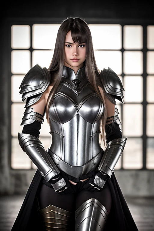 RAW photo, close up, portrait, breegirl, long hair, clothed, metal armor, open armor, semi nude, sfw, 105mm professional photography, analog photography, background is throne room, detailed background, (high detailed skin:1.2), 8k uhd, dslr, soft lighting, high quality, film grain, Fujifilm XT3,