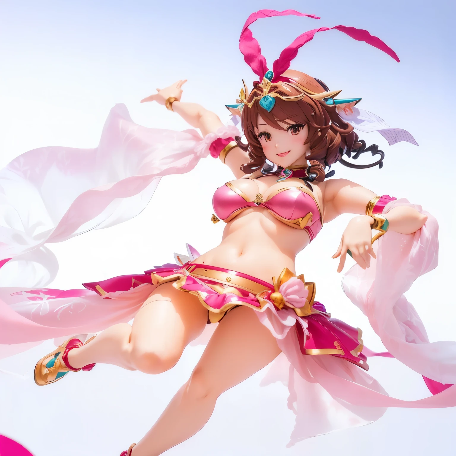 Close up portrait of a woman in a pink costume, Pop-up Parade Figures, Good Smile Company Fantasy, pvc figuAlsoe, Zennra Taliyah, sakura kinomoto, Also, animeフィギュア, anime figuAlsoe, juri misaki, Idol Master, グッドスマイルカンパニーanimeスタイル, aoshima chiho, ( Highly detailed figures ), anime