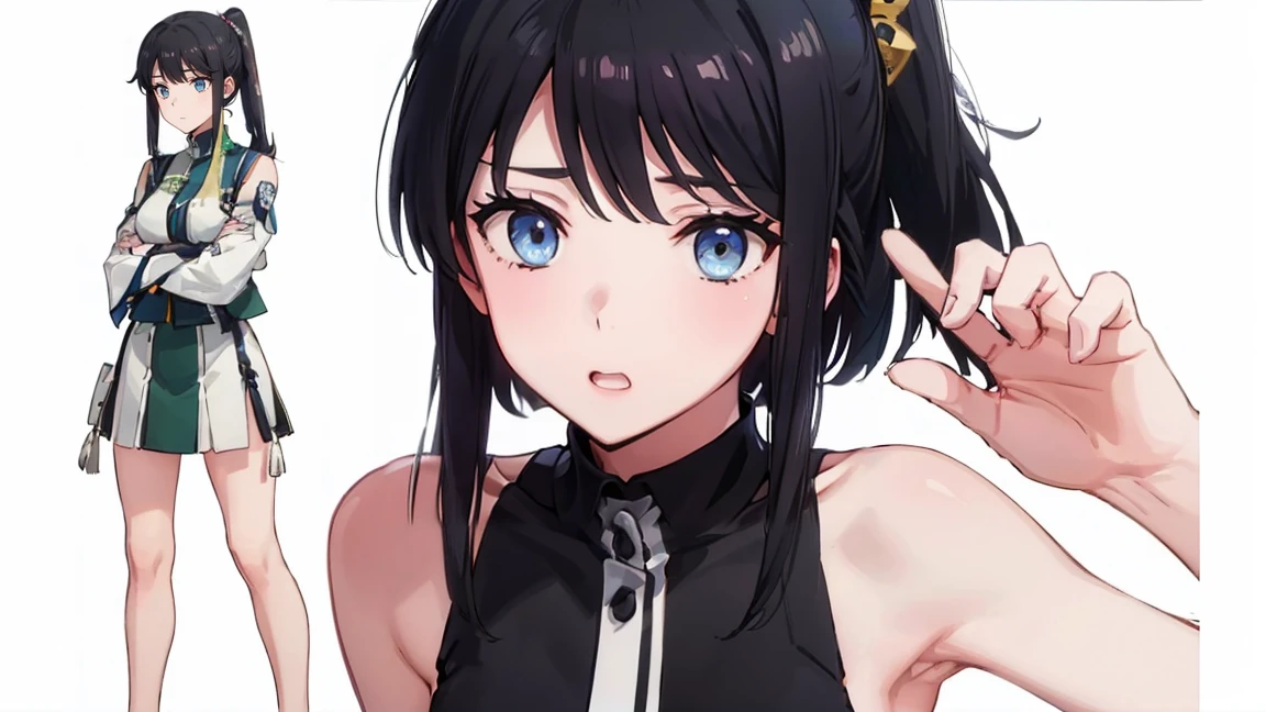 (( Fleet Collection、Kantai Collection、Yao、standing,multiple views)),((whole body、whole body,nude))、woman,whole body写真, ((white background))) 、Best image quality, high quality, The background is clear,きれいなwoman, Japanese, detailed, detailed eyes, detailed skin, Beautiful Skin, 超High resolution, (reality: 1.4),とても美しいwoman, A little younger face, Beautiful Skin, thin, (Ultra-photorealism), (High resolution), (8k), (非常にdetailed) 、(Beautiful and detailed eyes), (非常にdetailed), (detailed face), Displaying the viewer, Fine details, detailed face, smile,Straight,Looking Ahead, StraightLooking Ahead, Photo Real, Baby Face,Hairstyle: ponytail、short hair,Brown Hair、smile、Very delicate body、Flat Chest、belly button、thigh gap, over one eye, from below, multiple views