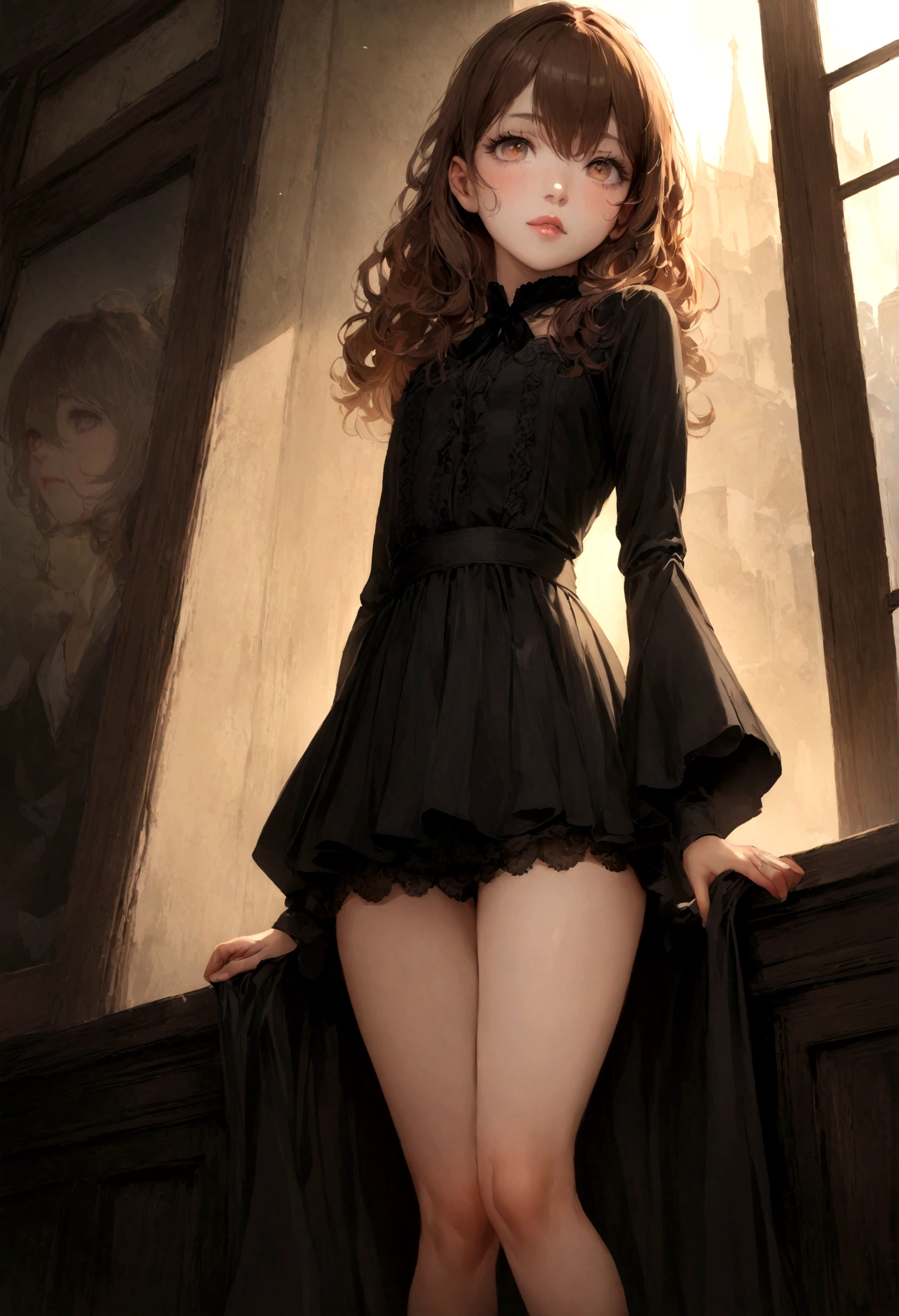 (Best quality,photoRealistic:1.37),ultra-detailed,couleurs ultra vives,studio lighting,Au centre commercial, grand drap, Venezuela, Sharpness,physics-based rendering,(paysage,portrait) moyen,(Realistic,photo-Realistic:1.37) superbe mignonne latina douce dans & Mignonne culotte,(Extremely large:1.1),Relevage de jupe, superbe photo de tout le corps,(yeux marron perçants,beautiful detailed eyes:1.1),(Petite taille,Taille fine:1.1),(longues jambes:1.1), beautiful detailed lips,(long wavy brown hair:1.1)