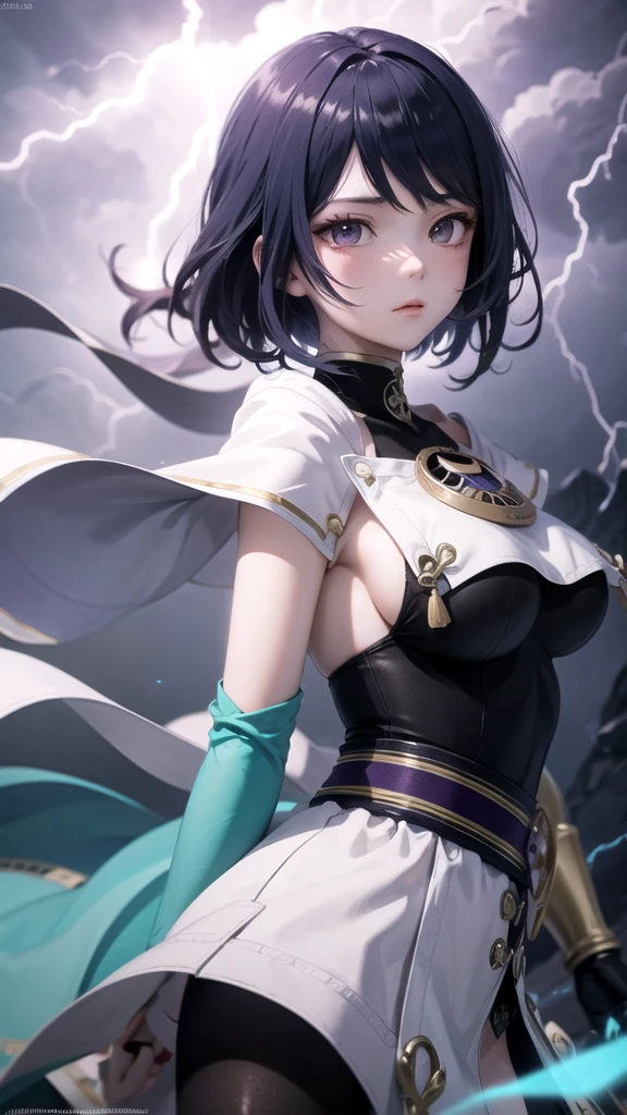 (High Detail:1.2) Anime Girl, (Cinematic Lighting, Delicate Colors), (Purple Lightning:1.2), Lighting Calm, Wind, Fog. Turquoise, delta tones.