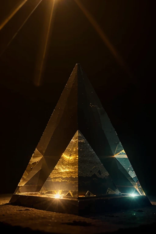 eye of horus above the pyramid of cheops in the middle of the image you see below ground a crystal where a ray of light passes from the sky through the tip of the pyramid the cross passes inside the crystal illuminating it in the center of the image and continues below ground 