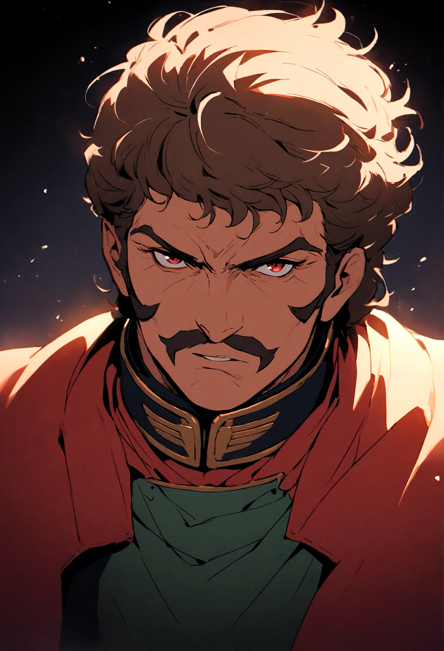 1boy, male focus, Ramba Ral, gundam, detailed face, detailed eyes