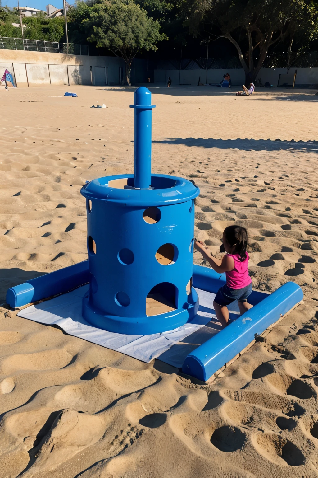 Crea., Escenas de juego cooperativo: Drawings that show children playing together cooperatively, como construir un castillo de arena en la playa o jugar a la rayuela en el parque. Esto puede fomentar habilidades sociales, como compartir, take turns and resolve conflicts peacefully.