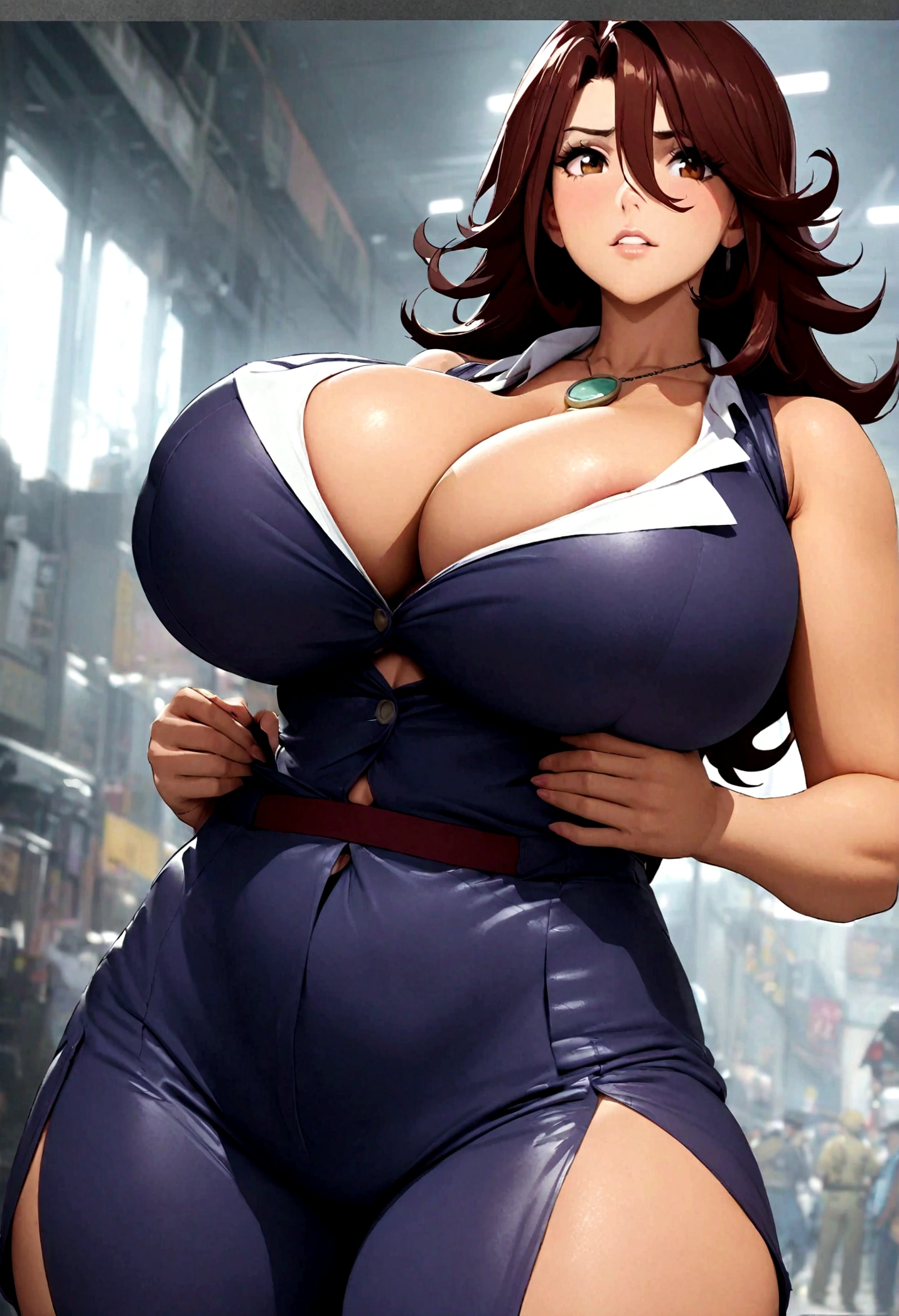 1girl, sumeragi lee noriega, gundam, covered gigantic breast