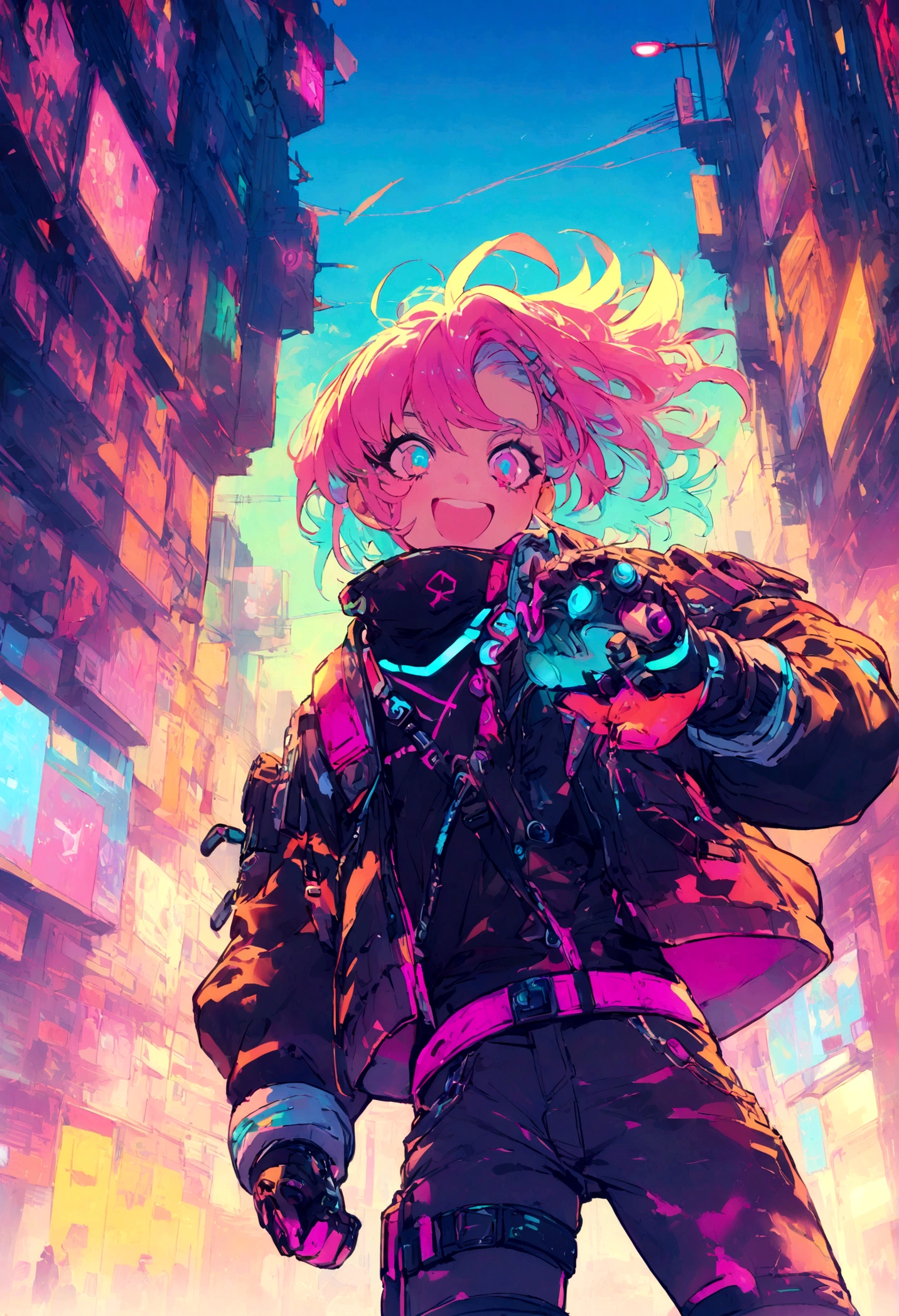a bunch of cyber punk boy gang