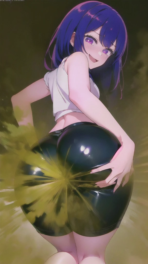 ((velocity)),Attacked by farts, (Hoshino Ai from Oshi No Ko),(((Women farting))),(girl farting),(purple eyes),(purple hair,velocity,)(a female),(wearing latex shorts),(her butt facing screen and bending over)),(ass grab),(anime girl),(Casino),(orgasm, Ahegao, crossed eyes, she is happy and horny), (masterpiece:1.2、top-quality, best-quality)、(the Extremely Detailed CG Unity 8K Wallpapers、ultra-detailed、Best Shadows)、(Detailed background)、(The best lighting、extremely delicate and beautiful)、depth of fields、1girl in、solo、upward looking gaze、