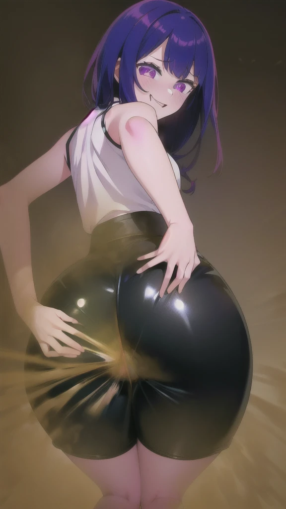 ((velocity)),Attacked by farts, (Hoshino Ai from Oshi No Ko),(((Women farting))),(girl farting),(purple eyes),(purple hair,velocity,)(a female),(wearing latex shorts),(her butt facing screen and bending over)),(ass grab),(anime girl),(Casino),(orgasm, Ahegao, crossed eyes, she is happy and horny), (masterpiece:1.2、top-quality, best-quality)、(the Extremely Detailed CG Unity 8K Wallpapers、ultra-detailed、Best Shadows)、(Detailed background)、(The best lighting、extremely delicate and beautiful)、depth of fields、1girl in、solo、upward looking gaze、