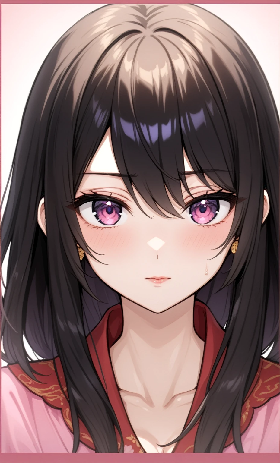 ((one personの女性)), Beautiful Face,I&#39;m moved,turn bright red,Glossy pink lips,night,Summer festival,((Anime style background)),masterpiece, highest quality, so beautiful, Latest, Complex details, (Pink long nails),AI-generated, Complex,High resolution, highest quality, super high quality,3D Images、View your viewers、3D Images,one person,Long white hair,High Ponytail,blue eyes,Anime woman posing for a photo, [[Fine grain、Colorful eyes、Shining Eyes:1.15]],(Squint your eyes:1.1),a hyperRealistic , hyperRealistic , Realistic,Anime woman with long and white hair, Smooth anime CG art, A woman in a colorful kimono with gold embroidery, (Black kimono),Red floral pattern,Long flower hair ornament,Big earrings,(Big Breasts:1.1),Mature Body,expensive,Big Ass,Fine details,Tight waist,Abdominal muscles,(Face close-up:1.5),((pray))