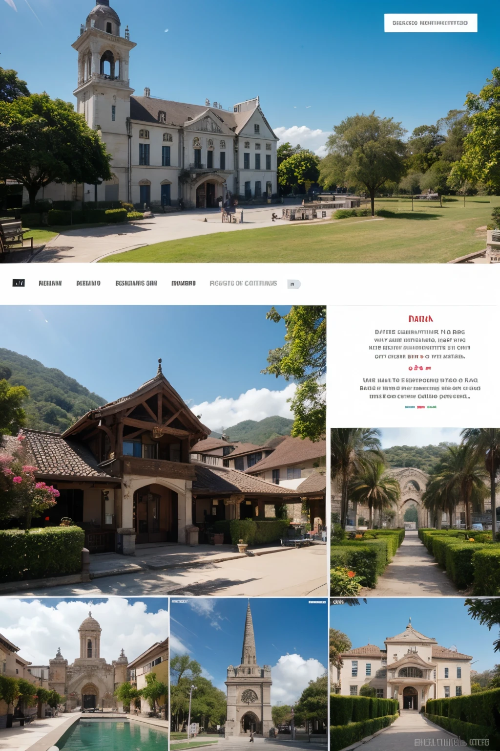 crea una portada para un catalogo que sea atractiva, High-quality and eye-catching tourist places with beautiful representations.