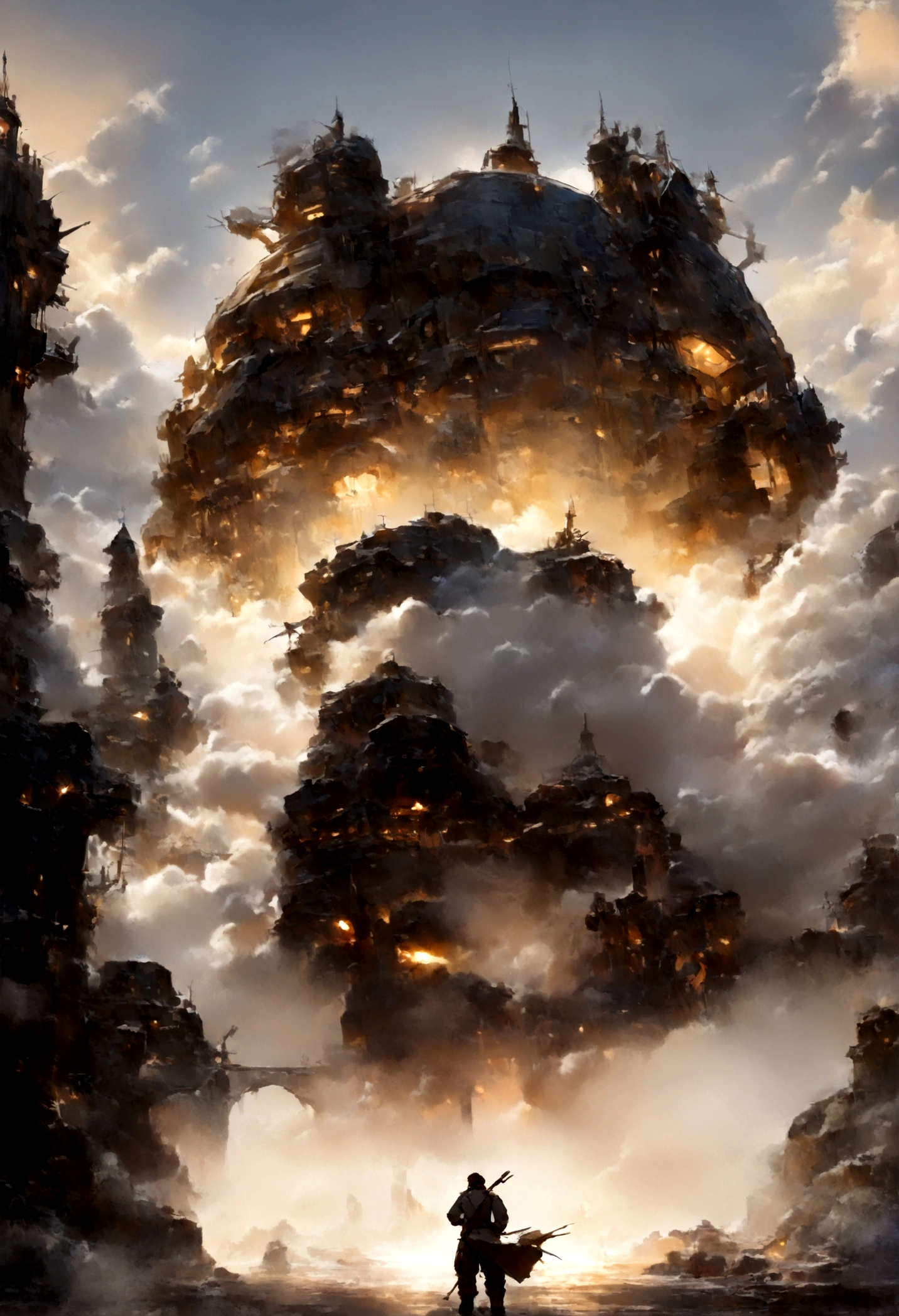 dieselpunk,   (atmospheric volumetric fog:1.1), (chef-d&#39;artwork:1.4) (illustration:1.2) (Best quality:1.4) (8k) (hdr) (Fond d&#39;screen) (Cinematic lighting) (Sharpness) (Complexe)
