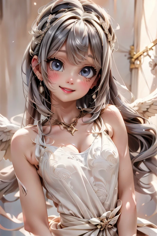 // Pose
Close_up,
// Style
medium breasts, ancient greek dress, beautiful detailed skin, (cute:1.2), (sylver hair), (depth of field),soft light, Lens Glow,
// Features
smiling, floating hair,
// Character
movie scene, cinematic, full colors, 4k, 8k, 16k, RAW photo, masterpiece, professionally color graded, professional photography,
female angel, hair up, consider,(blush,open mouth)1.3,soft clean focus, realistic lighting and shading, (an extremely delicate and beautiful art)1.3, elegant,active angle,dynamism pose,
// Fashion
(sylver hair), white feathered wings, sylver necklace, sylver earrings, sparkling eyes, intrincated hairstyle, soft (blue eyeshadows),
// Quality
RAW photo, portrait, best quality, high res,
// Features
Ancient greek dress,

