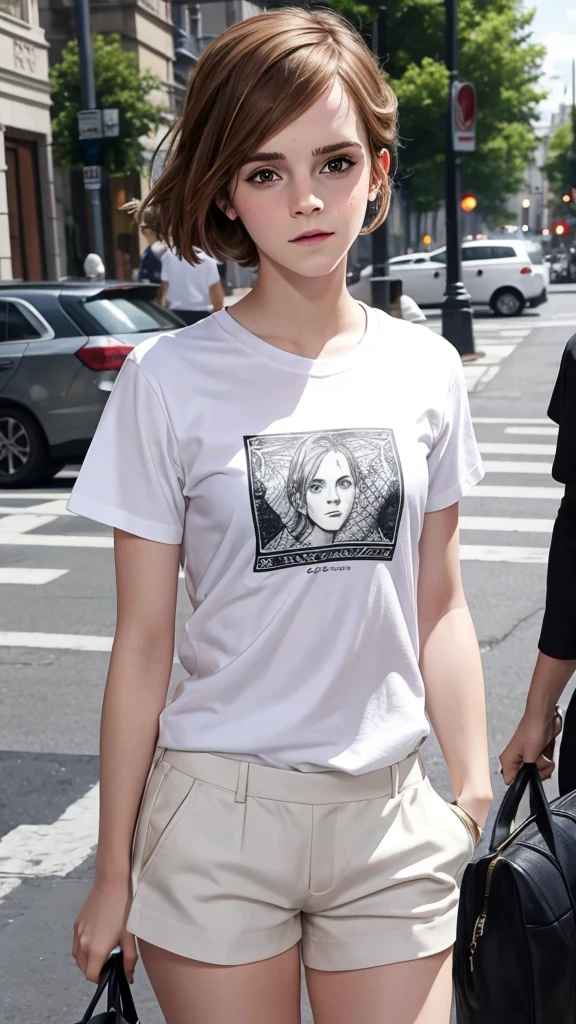 Emma Watson, t-shirt, bottomless, scales on face