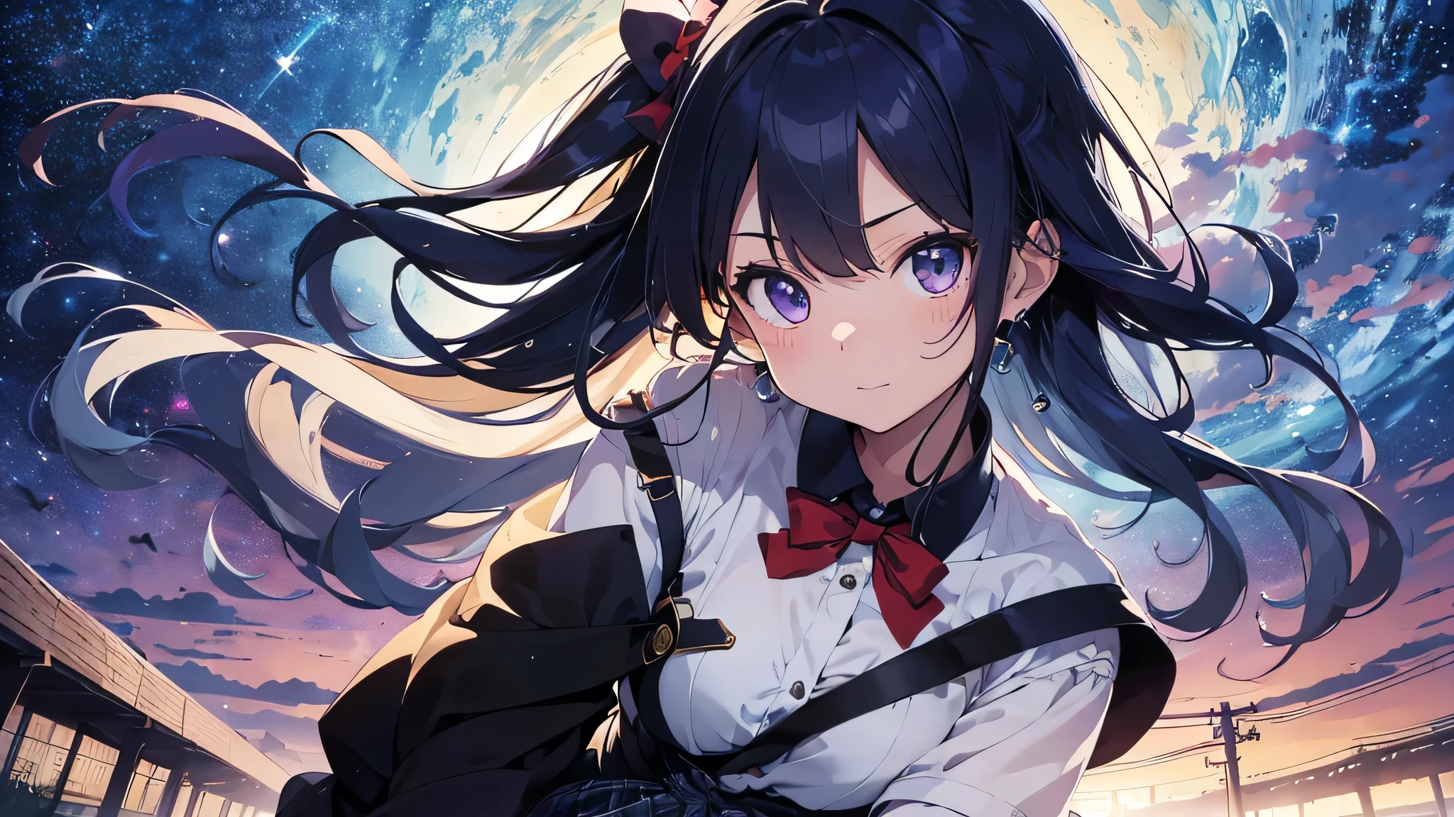 A balance of beauty and disturbing complexity..(highest quality、High definition、masterpiece:1.2、)、Awareness-raising、night、1people's Girl、(cardigan、cardigan waist wrap、Waist wrap、Loose tie、cardigan、Plaid、Plaid skirt、Pleated skirt、、Skirt、Rolled up my sleeves、Wristband)、Waiting for a kiss、Looking at the audience、happiness、toru asakura、Blue Hair、Earrings、Gradient Hair、Multi-colored hair、Parted bangs、Purple Hair、Upper body、Super close up view、High resolution、超High resolution、8k、Glowing Eyes, Starry Sky、Sparkling Eyes,Happy、Shortcuts,Sparkling Eyes,Happy,Reaching out ,forward hand,Floating Hair, Shiny Hair,Outdoor, Wind,Sparkling Eyes,Happy,Sexy Body,(Perfect Anatomy:1.2),((Perfect hands:1.2)),people々focus on。Realistically express the most shining composition of people。((masterpiece))、(((highest quality)))、((Ultra-detailed))、(Surreal)、(highly detailed CGAwareness-raisingn)、(Very delicate and beautiful)、The girl is a masterpiece、highest quality、Realistic texture、Realistic Fabric、We will introduce a realist Awareness-raisingn focusing on the center front of girls with realistic and ultra-detailed eyes.。This is an absolute rule, And the next sentence describes the quality of the image:。
The greatest painter in human history encounters unparalleled beauty、This is the greatest masterpiece in the history of Inukui Ichigo., The most beautiful portrait of her life.。
Create amazing anime artworks that are currently trending with seaStation、Showcasing exquisite beauty and captivating aesthetics。,Auspicious々lips、Glossy and sexy lips, Shoot from the side
