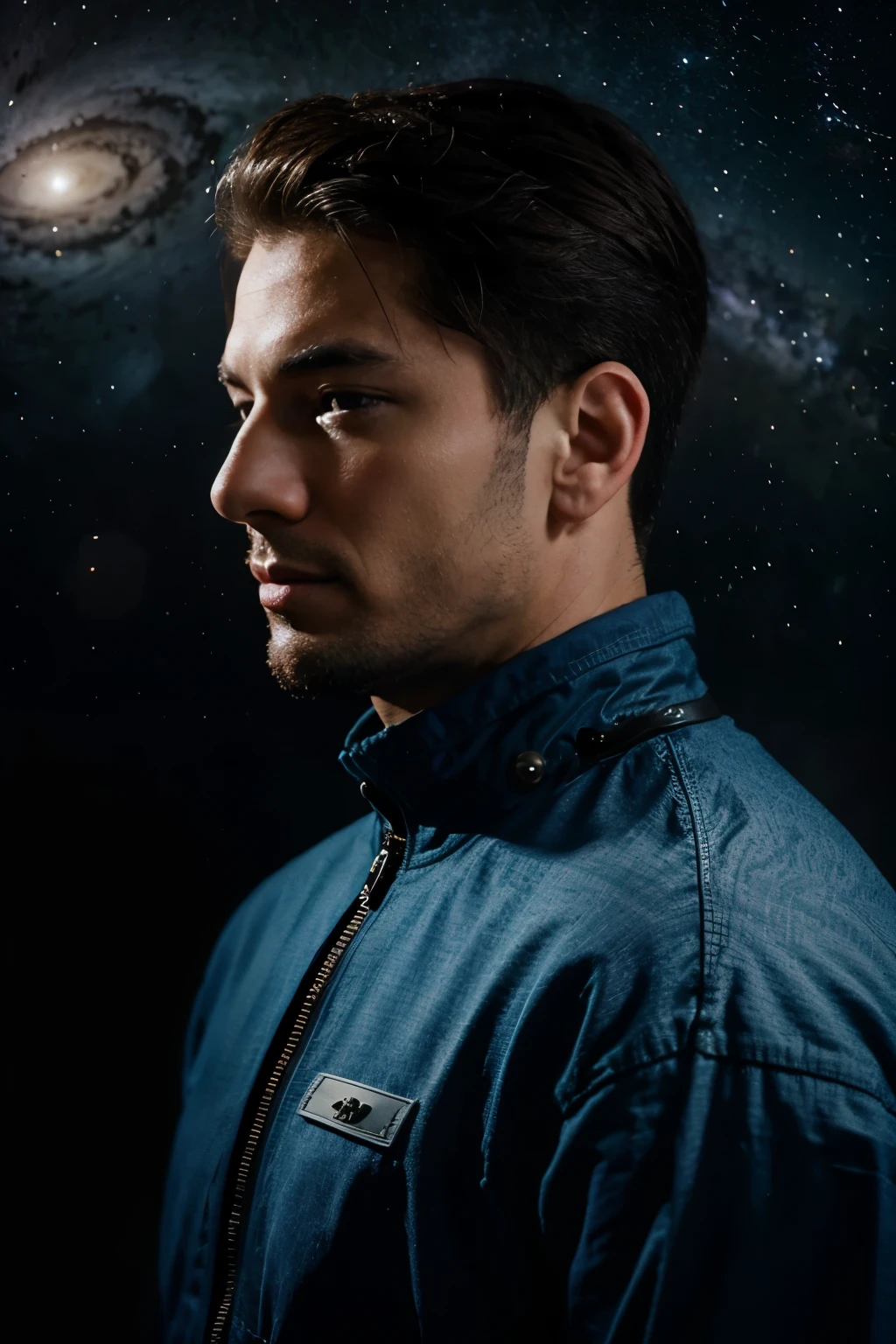 man with space