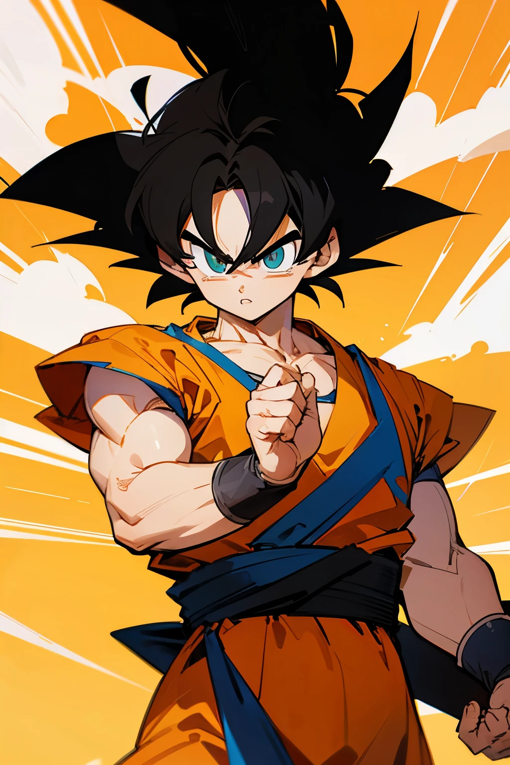 Linework, son goku, dragonball style, anime, manga