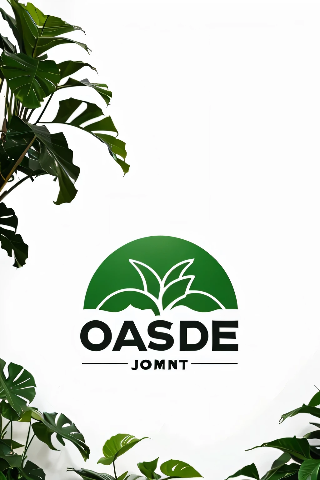 Logo for plant store called Oasis in white background