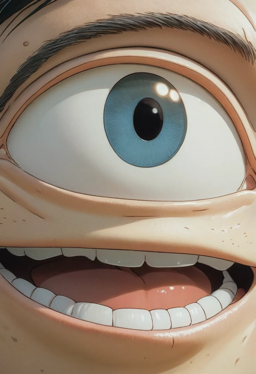 Close-Up of Face, by Studio Ghibli, best quality, masterpiece, very aesthetic, perfect composition, intricate details, ultra-detailed