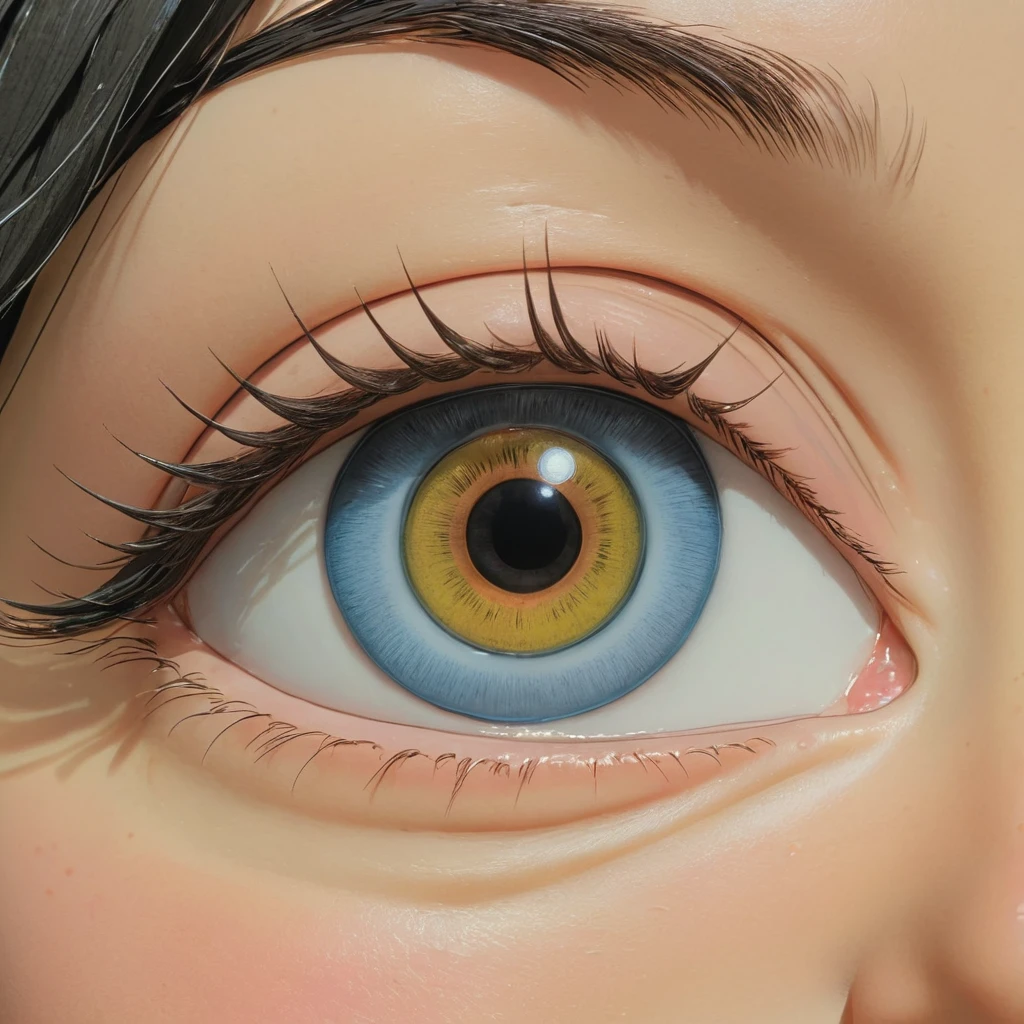 Close-Up of Face, by Studio Ghibli, best quality, masterpiece, very aesthetic, perfect composition, intricate details, ultra-detailed