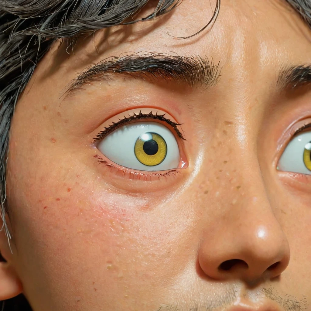 Close-Up of Face, by Studio Ghibli, best quality, masterpiece, very aesthetic, perfect composition, intricate details, ultra-detailed