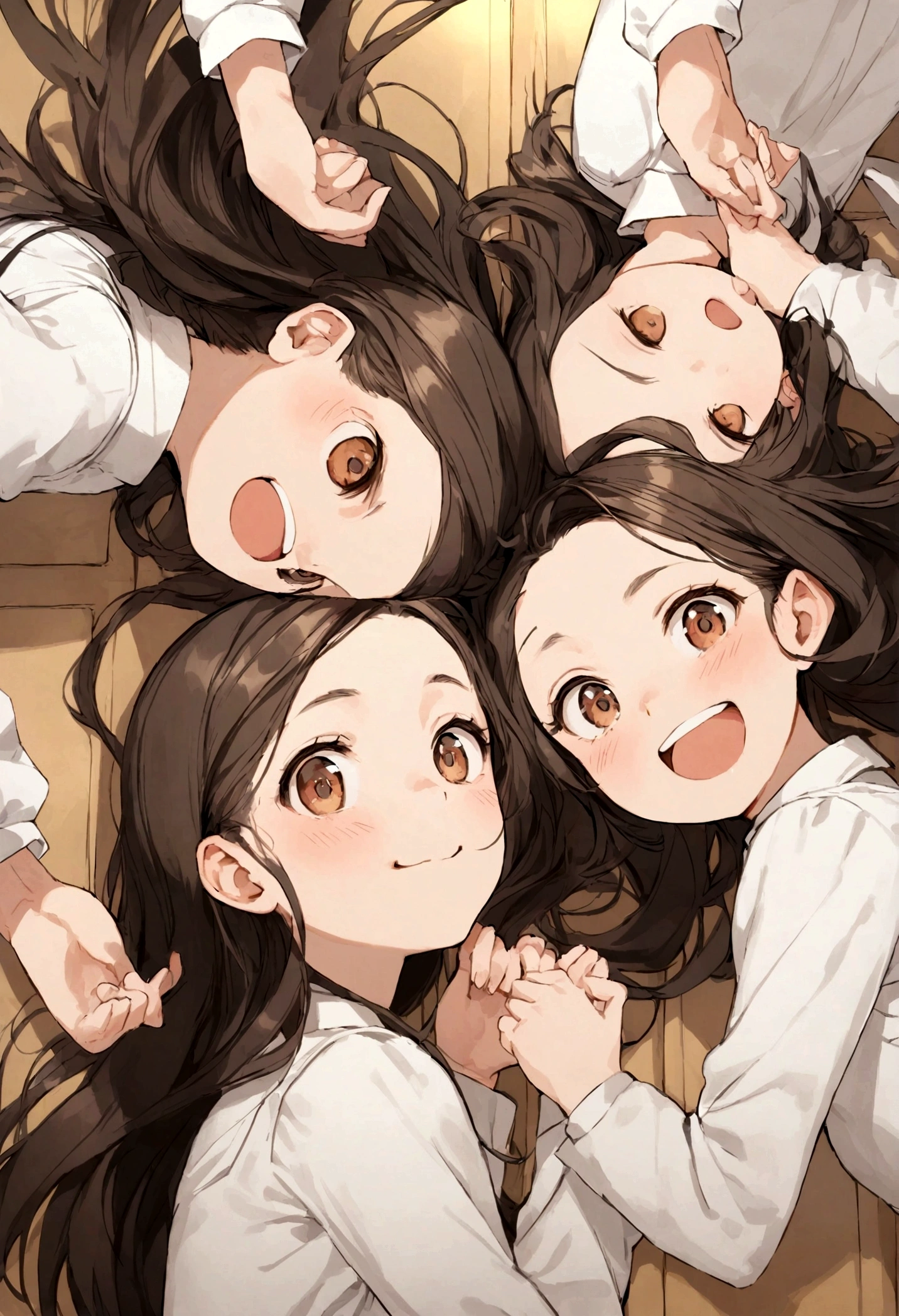 9 years old girls in the classroom laughing at each other