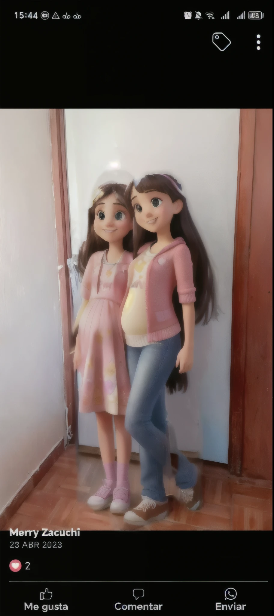 Embarazada women pose for a picture in a room with a door, modelando para dulce y gabanna, imagen de perfil, lorena avarez, taken in the early 2020s, Embarazada belly, Embarazada, foto tomada en 2 0 2 0, foto de perfil, alena aenami and lilia alvarado, con un gemelo, alani guillén and condisney fairy wings, cartoon, digital art, disney art, disney pixar, pixar