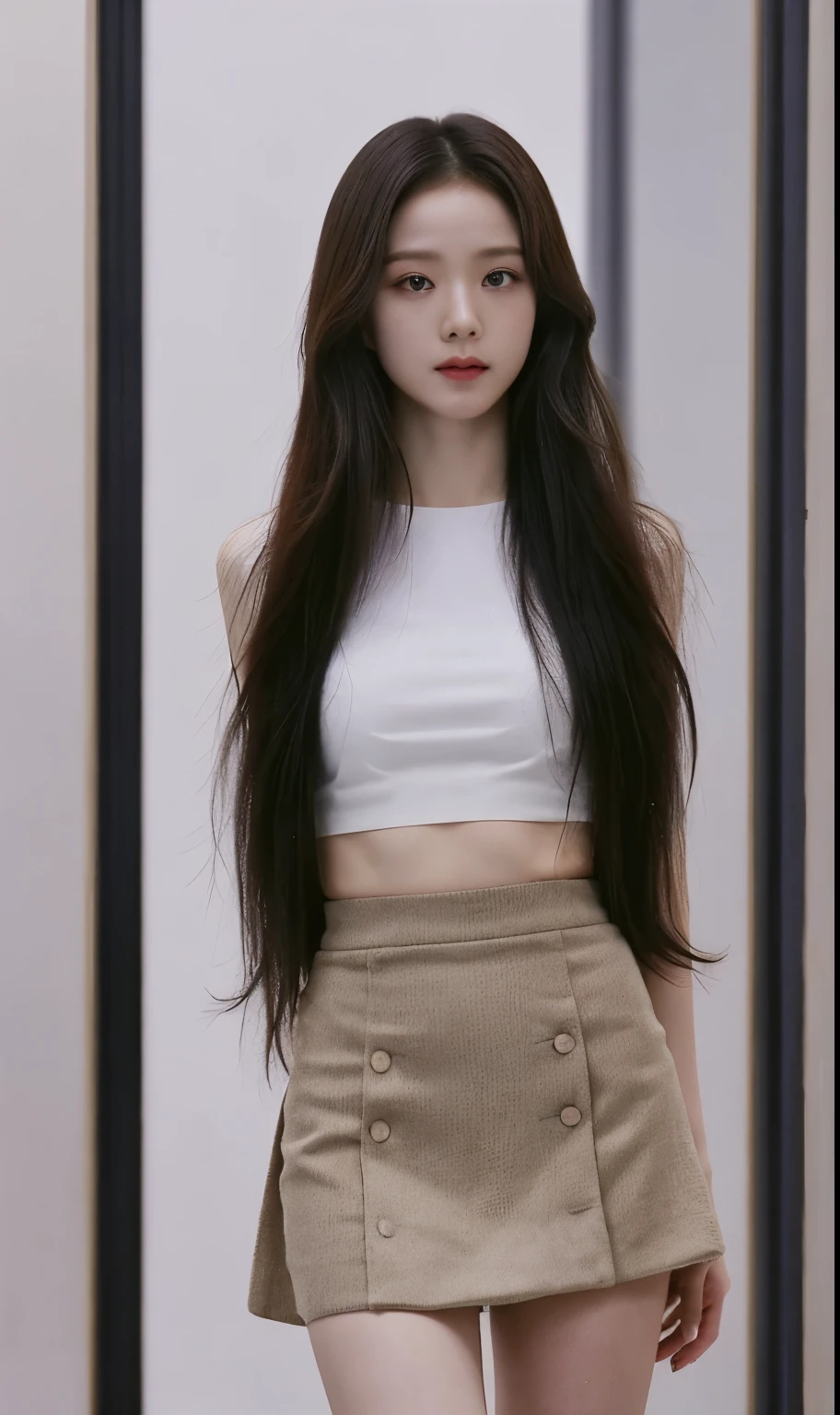 (Original photo of 8K,best qualtiy,tmasterpiece:1.2),focal point:1.2,perfect body figure:1.3,(Medium view),office room,office room,exteriors,exteriors,short skirt,short skirt,short skirt,short skirt,best qualtiy,tmasterpiece,(Small mouth:1.2),an extremely delicate and beautiful one,8k wallpaper,astounding,finely detailled,tmasterpiece,Best quality at best,(age 22:1.2),Narrow waist,Slim,is shy,Pure,adolable,Bushy hair,Soft hair,big breasts beautiful,Detailed eyes,(long whitr hair:1.2)