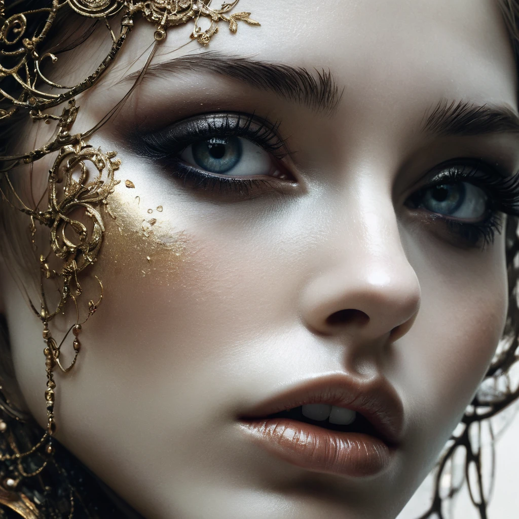 Close-Up, face, upbody, by Jarek Kubicki, best quality, masterpiece, very aesthetic, perfect composition, intricate details, ultra-detailed