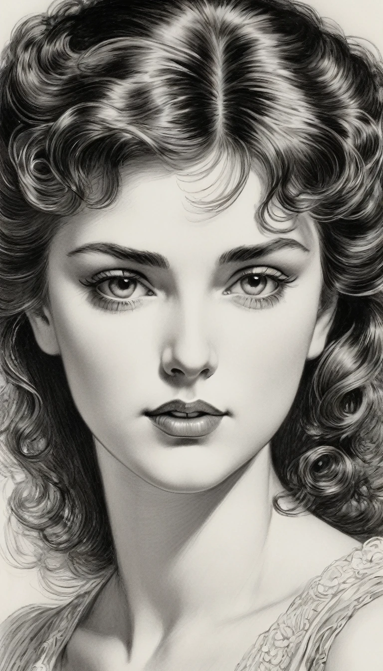 Close-Up, face, upbody, by Charles Dana Gibson, best quality, masterpiece, very aesthetic, perfect composition, intricate details, ultra-detailed