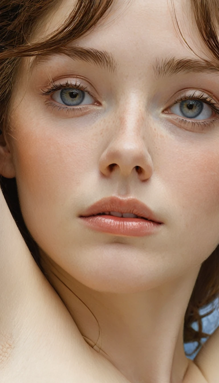 Close-Up, face, upbody, by Charles Reid and Charles Cottet, best quality, masterpiece, very aesthetic, perfect composition, intricate details, ultra-detailed