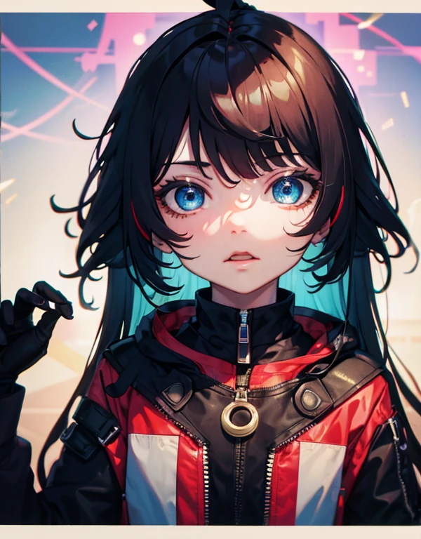 Graffiti face, eyes open, madly love expression, look at viewer, hand not visible, upper body, wearing sci-fi clothes