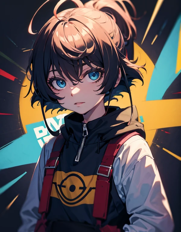 Graffiti face, eyes open, madly love expression, look at viewer, hand not visible, upper body, wearing sci-fi clothes