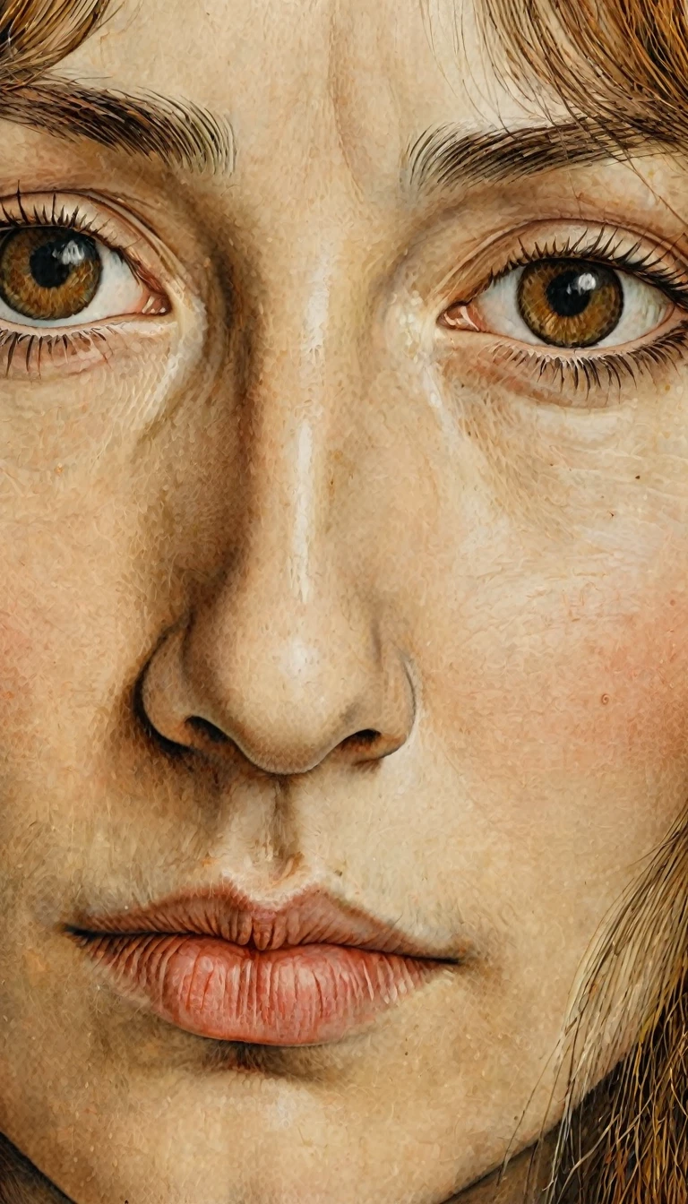 Close-Up, face, upbody, by Albrecht Dürer, best quality, masterpiece, very aesthetic, perfect composition, intricate details, ultra-detailed