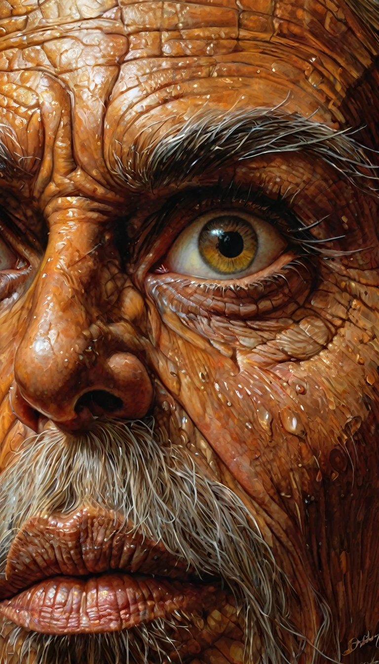 Close-Up, face, upbody, by Bob Eggleton, best quality, masterpiece, very aesthetic, perfect composition, intricate details, ultra-detailed
