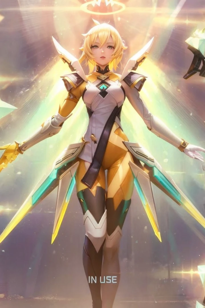 Mobile legend , beatrix , women , anime , 3d , yellow hair