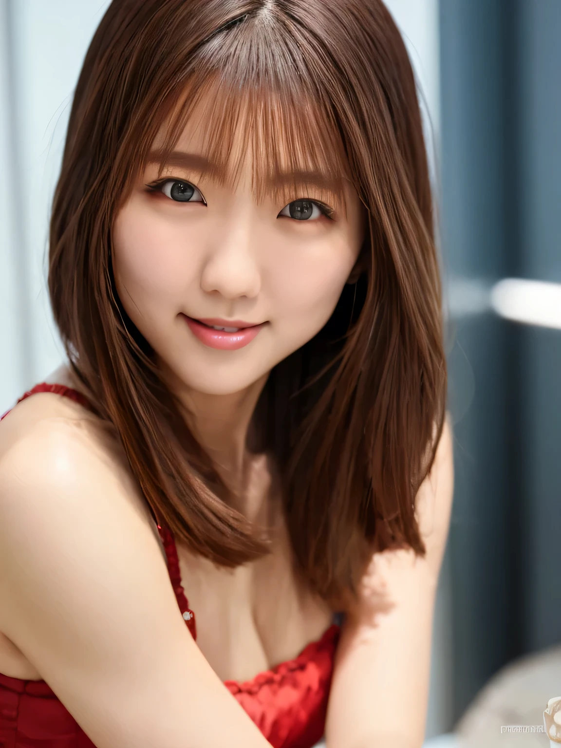 masterpiece, highest quality, 8k, (Upper Body:1.4), young, Baby Face, Round face, One Japanese woman, Pretty Ladies Room, beautiful girl, Pretty face, (Camera line of sight 1.4), (To the camera:1.4), smile, Ultra-realistic, High resolution, photograph, Sharp focus, High resolution, Face Light, Dynamic Lighting, Cinema Lighting, Professional Shadow, Best details, Very detailed, Very detailed, finely, Real Skin, Delicate facial features, Detailed face and eyes, High school girls, In underwear, See-through