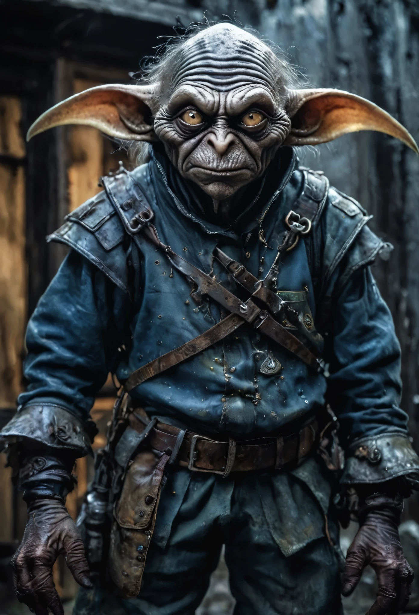 pretty face,eyebrow up,full body length shot,evil Hobgoblin is prison guard,niobium moon,full-body-shot,beggar niobium Manganite The Alien Entity, babychild, wants eat,survival in prison of future,Cinematic,soft colors, Technicolor,natural skin textures, hyper realism, hyper detailed,Extremely detailed,High contrast,Masterpiece,Realism,Ultra Detailed, intricate details,realistic humid leather, cinematic style,irina yermolova,high contrast,hdr,extremely detailed, [deep night landscape],masterpiece,intricate details,faded,eyes extremely detailed,Silverclaw,view from height,full-body-shot,High contrast,Masterpiece,Realistic,Ultra Detailed,intricate details,realistic humid skin,extremly intricate,realism,photorealism, cinematic style,irina yermolova,HDR,((Wangechi Quality)),extremely detailed, [night landscape],masterpiece,intricate details,faded,eyes extremely detailed, high detailed eyes,16k resolution,RAW, Nikon Z9,orc's village of fishers on seaside,autentic prison,Cinque Terre in Liguria of Italy,
