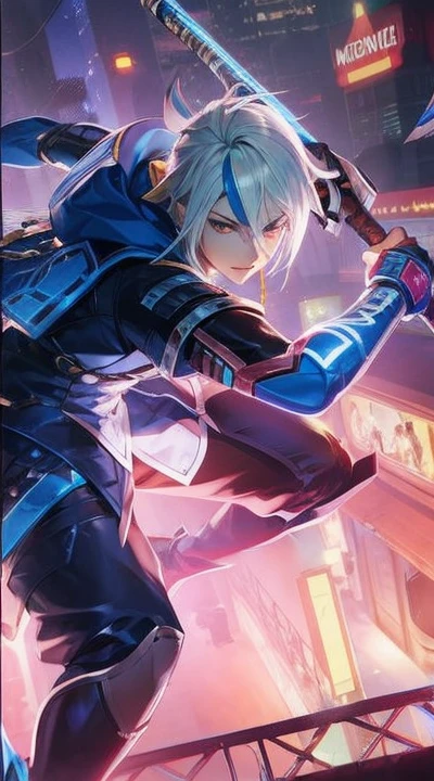 Mobile legend , ling , men , anime , 3d , white hair , handsome