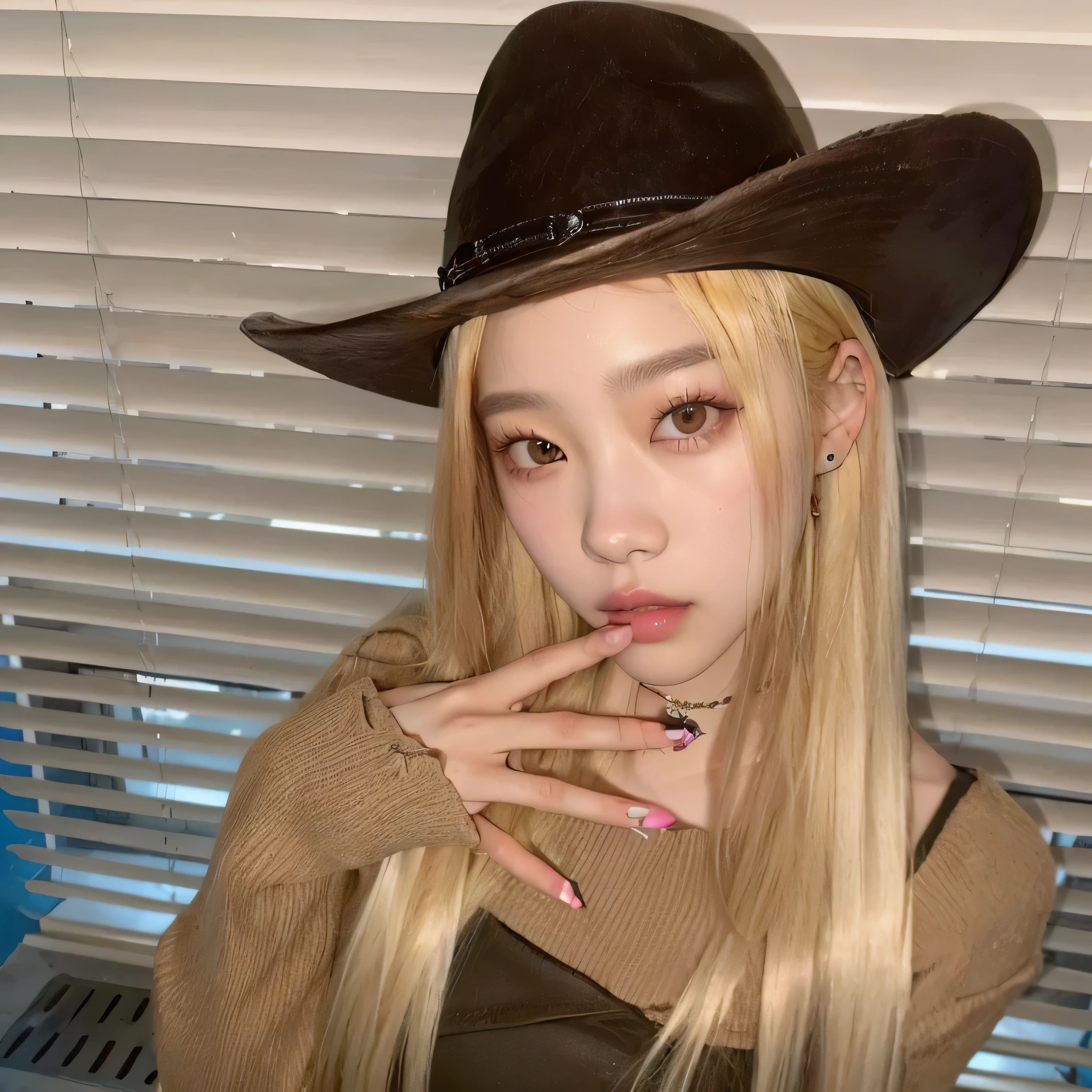 Chica de pelo rubio con pelo largo con un sombrero de vaquero., parque roseanne de blackpink, portrait of jossi de blackpink, con sombrero de paja, jossi de blackpink, Lalisa Manoban de Blackpink, shikamimi, jinyoung shin, sun yunjoo, Lalisa Manobal, jaeyeon nam, bella delfina, kim doyoung, ulzzang