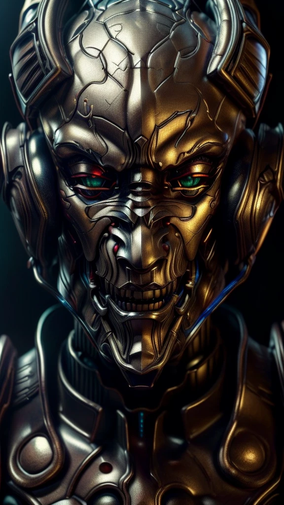 8K, Best Quality, Masterpiece, Ultra High Resolution,(Ultra-detailed face, Eyes wide open:1.3), (Full Face:1.3), (highly detailed CG unity 8k wallpaper), (best illustration), (best shadows), isometric 3D , octane rendering, ray tracing, highly detailed, Close-Up of robot Face
