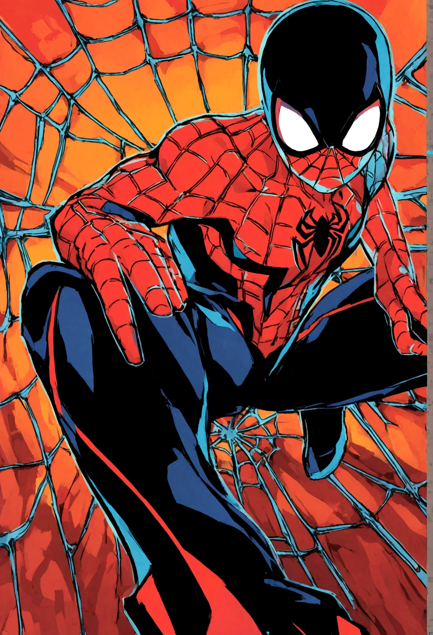 create a png of spiderman miles morales, vector style
